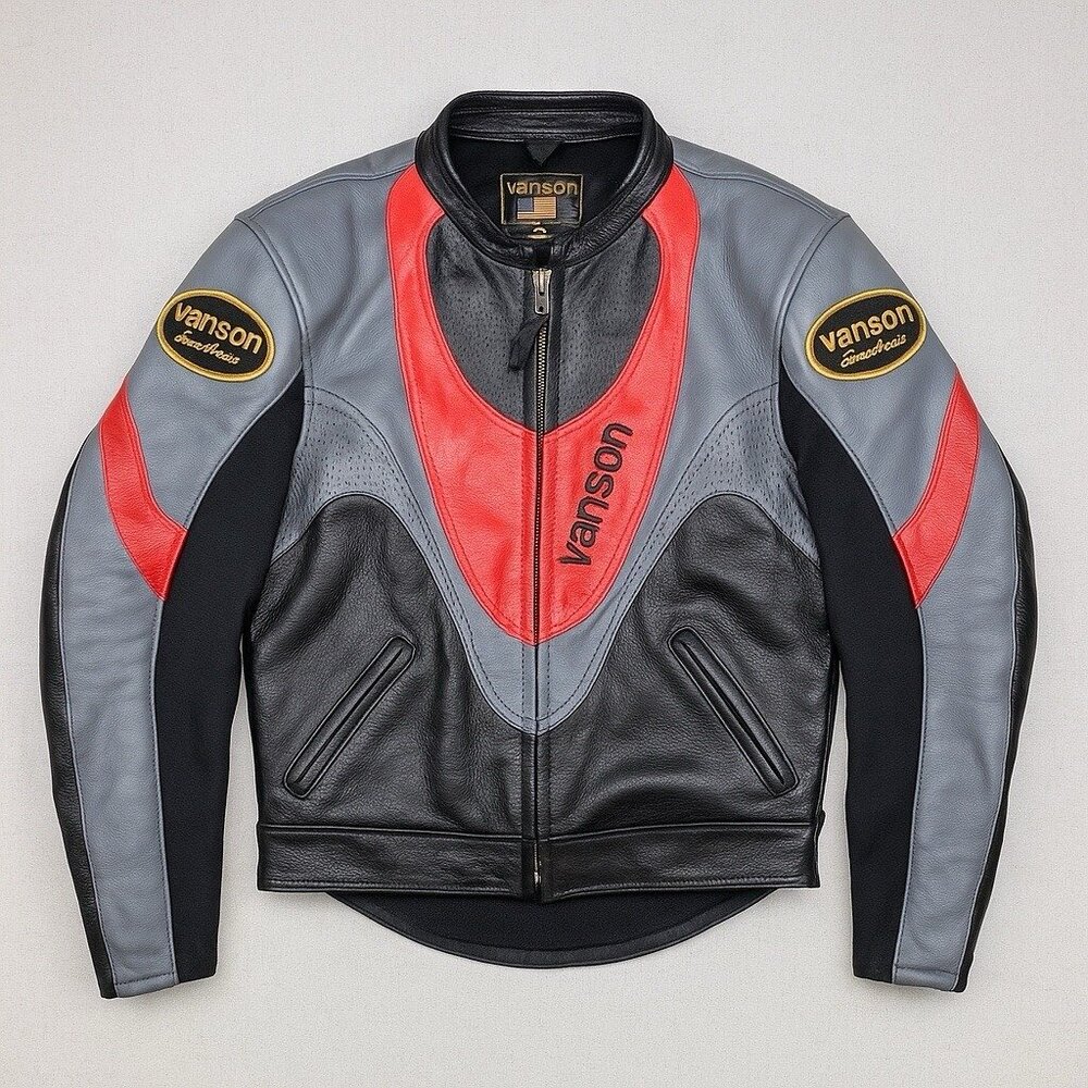 Vintage RARE Vanson Competition Weight Leather Motorcycle Made in USA Sz 48